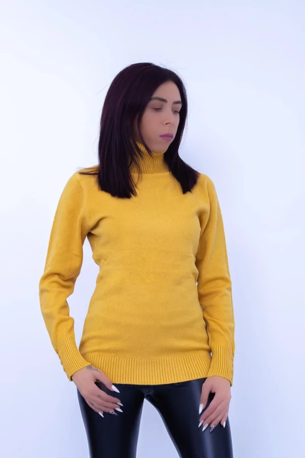 Frauenbluse mit Kragen D582 Gelb Mode