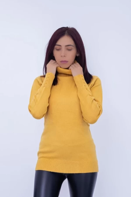 Frauenbluse mit Kragen D582 Gelb Mode
