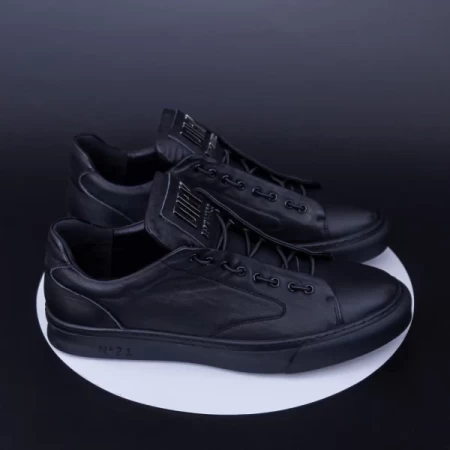 Herren -Sportschuhe aus natürlichen Leder 90985 Schwarz | F.Gerardo
