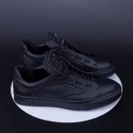Herren -Sportschuhe aus natürlichen Leder 90985 Schwarz | F.Gerardo