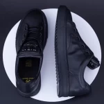 Herren -Sportschuhe aus natürlichen Leder 90985 Schwarz | F.Gerardo