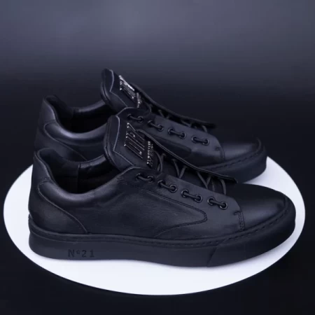 Frauensportschuhe aus natürlichen Leder 90985s schwarz | F.Gerardo