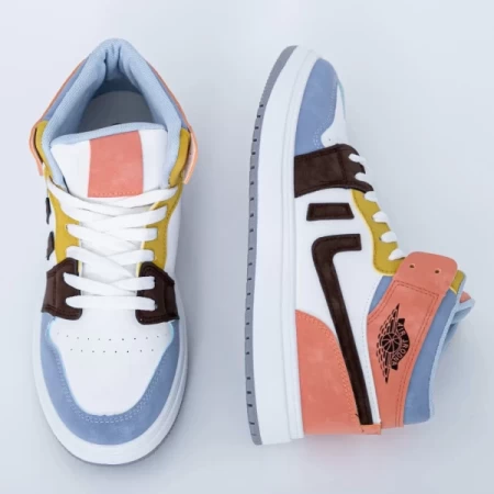 Herren Sportschuhe AJ02-1 White-Blue-Orange | Mode