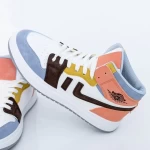 Herren Sportschuhe AJ02-1 White-Blue-Orange | Mode