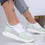 Frauen Sportschuhe AW199 Weiß und Grün Engelblau
