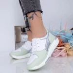 Frauen Sportschuhe AW199 Weiß und Grün Engelblau