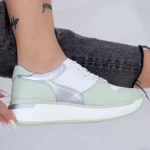 Frauen Sportschuhe AW199 Weiß und Grün Engelblau