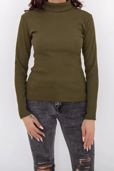 Frauenbluse mit Kragen 6127 Khaki | ADROM