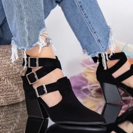 Schwarze Fersenschuhe dicke Fersenschuhe Mei
