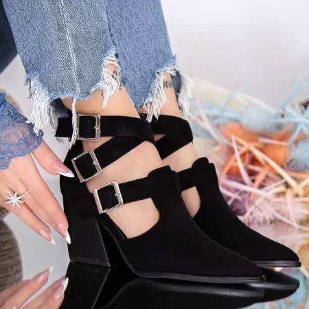 Schwarze Fersenschuhe dicke Fersenschuhe Mei