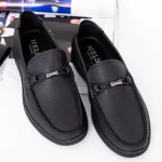 Herren-Slipper aus natürlichen Leder AK361-2 Schwarz | Mels