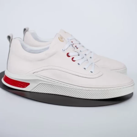 Herren Sportschuhe aus natürlichen Leder JH9070 Weiß | F.Gerardo