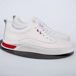 Herren Sportschuhe aus natürlichen Leder JH9070 Weiß | F.Gerardo