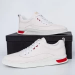 Herren Sportschuhe aus natürlichen Leder JH9070 Weiß | F.Gerardo