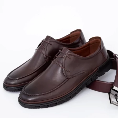 Herrenschuhe aus natürlichen Leder W2687-1 BROW | Mels