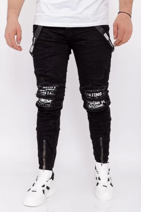 Männer e7693 Schwarze Jeans Fartfallin