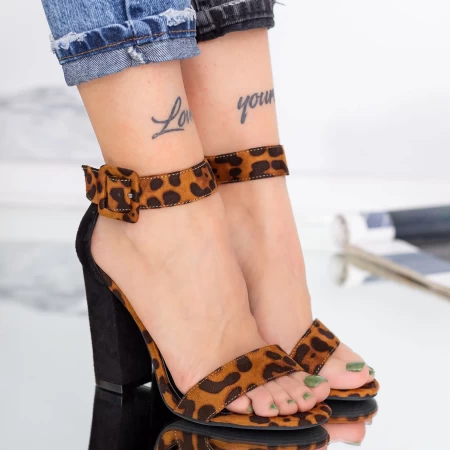 Sandalen mit dicken Absätzen xkk161a Leopard | Mei
