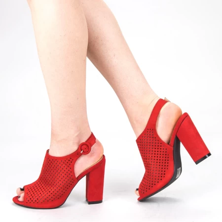 Sandalen mit dicker Ferse xkk159 rot | Mei