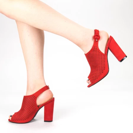 Sandalen mit dicker Ferse xkk159 rot | Mei