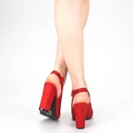 Sandalen mit dicker Ferse xkk159 rot | Mei