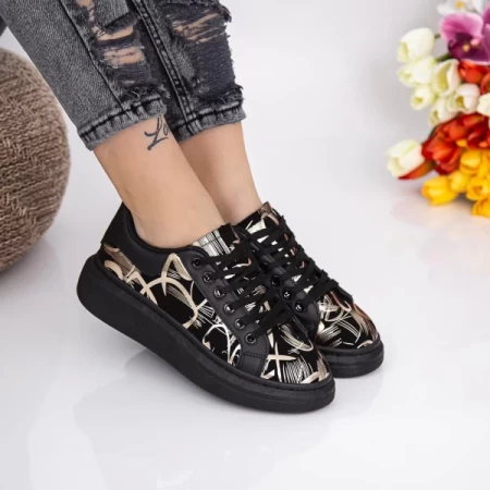Frauen Sportschuhe jg37 schwarz-gold Mei