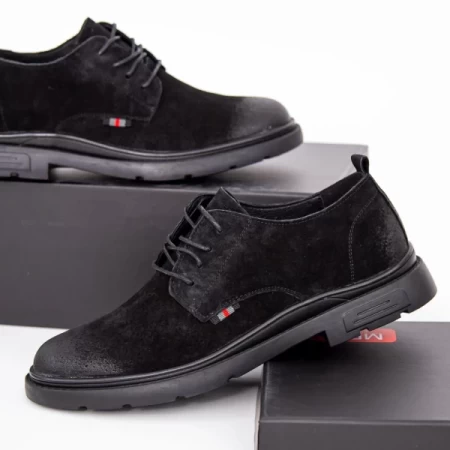 Herrenschuhe aus natürlichen Leder 3003 Schwarz | Mels