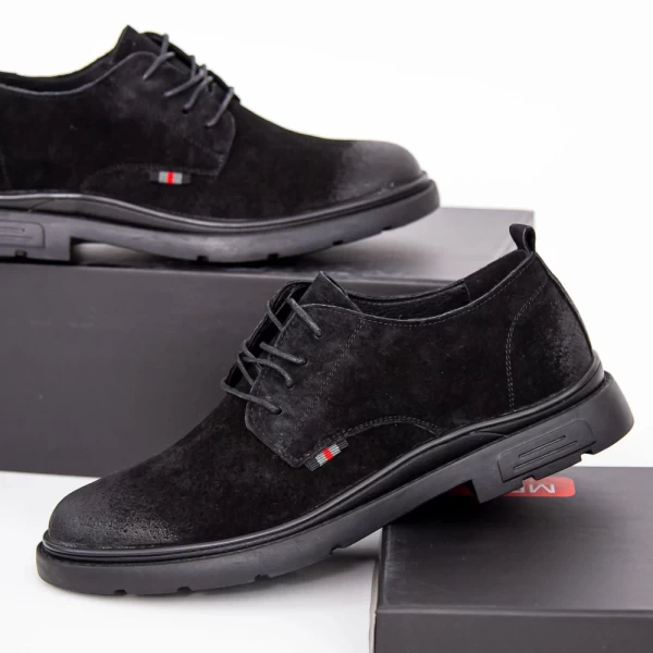 Herrenschuhe aus natürlichen Leder 3003 Schwarz | Mels