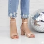 Sandalen mit einer dicken Ferse xkk230 Champagner | Mei