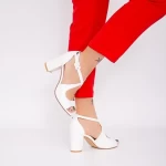 Sandalen mit einer dicken Ferse YXD18 Weiß | Mei