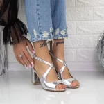 Sandalen mit einem dicken Absatz YXD18 Silber Mei