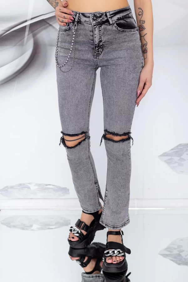 Frauen Jeans 50382 Grau Mode