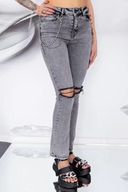 Frauen Jeans 50382 Grau Mode