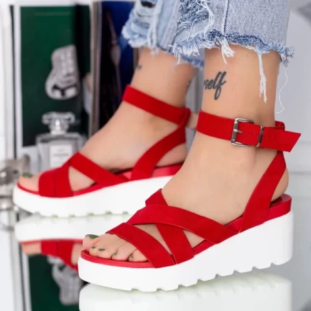 Sandalen auf der LM339 -Plattform rot Mei