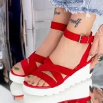 Sandalen auf der LM339 -Plattform rot Mei