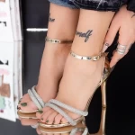 Sandalen mit einem dünnen Absatz xkk559 Gold Mei