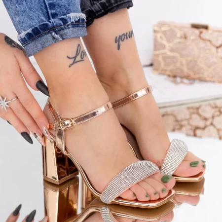 BD1 Champagner dicke Absätze Sandalen Mei