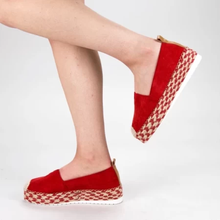 Frauenschuhe jeden Tag mit BL00029 Plattform rot | Botinelli