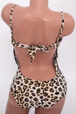 Frauen ein Stück Badeanzug Y3061 Leopard Beige Meina