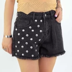 Kurzjeans für Frauen L0866 Black | Fartfallin