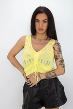 Ärmellose Bluse 1507 Gelb Mode
