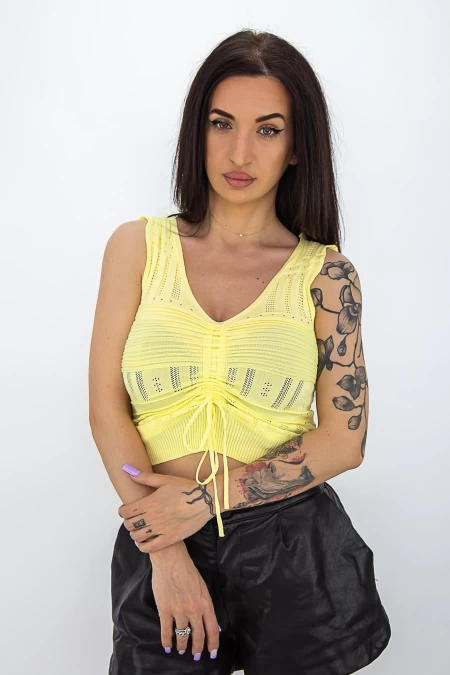 Ärmellose Bluse 1507 Gelb Mode
