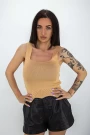 Ärmellose Bluse HM01 Beige Mode