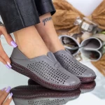 Frauenschuhe jeden Tag 7672-3 Grau Gebildet