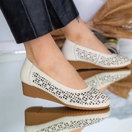 Frauenschuhe jeden Tag A77-18 Creme | Gebildet
