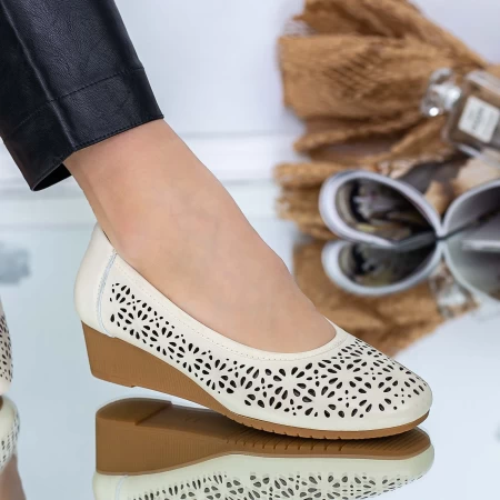 Frauenschuhe jeden Tag A77-18 Creme | Gebildet