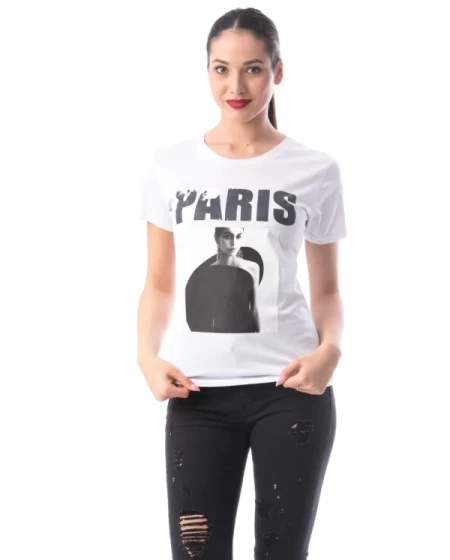 Frauen t -Shirt 8127 Paris White | ADROM