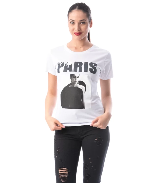 Frauen t -Shirt 8127 Paris White | ADROM