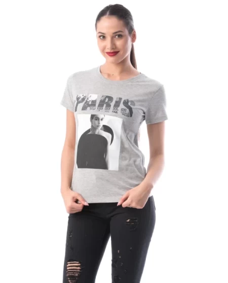 Frauen t -Shirt 8127 Paris Jasnoszary | ADROM