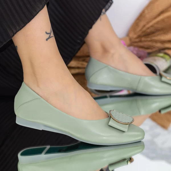 Ballerinas 6021 Grün Gebildet