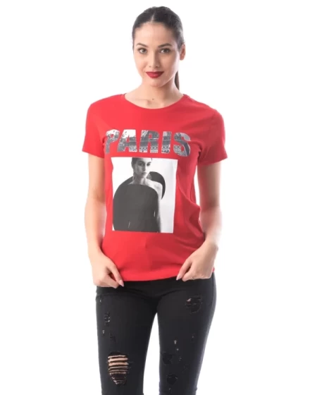 Frauen t -Shirt 8127 Paris Rot ADROM